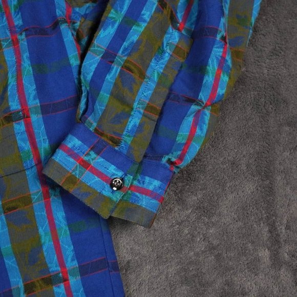 Stefano Conti Hawaiian Shirt Men's Small Button Up All Over Print Jaquard Leaves - Picture 6 of 8